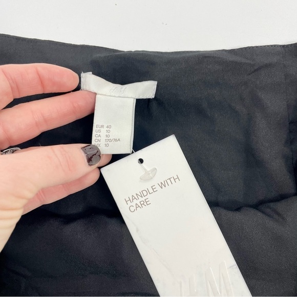 NWT H&M Sequin Party Mini Skirt Glitter Beads Black Copper Brown Silver Size 10 - Picture 9 of 13